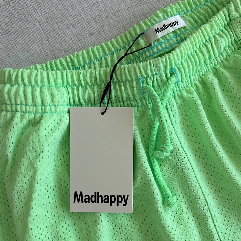 Madhappy Green Athletic Shorts Elastic Waist - Picture 3 of 5